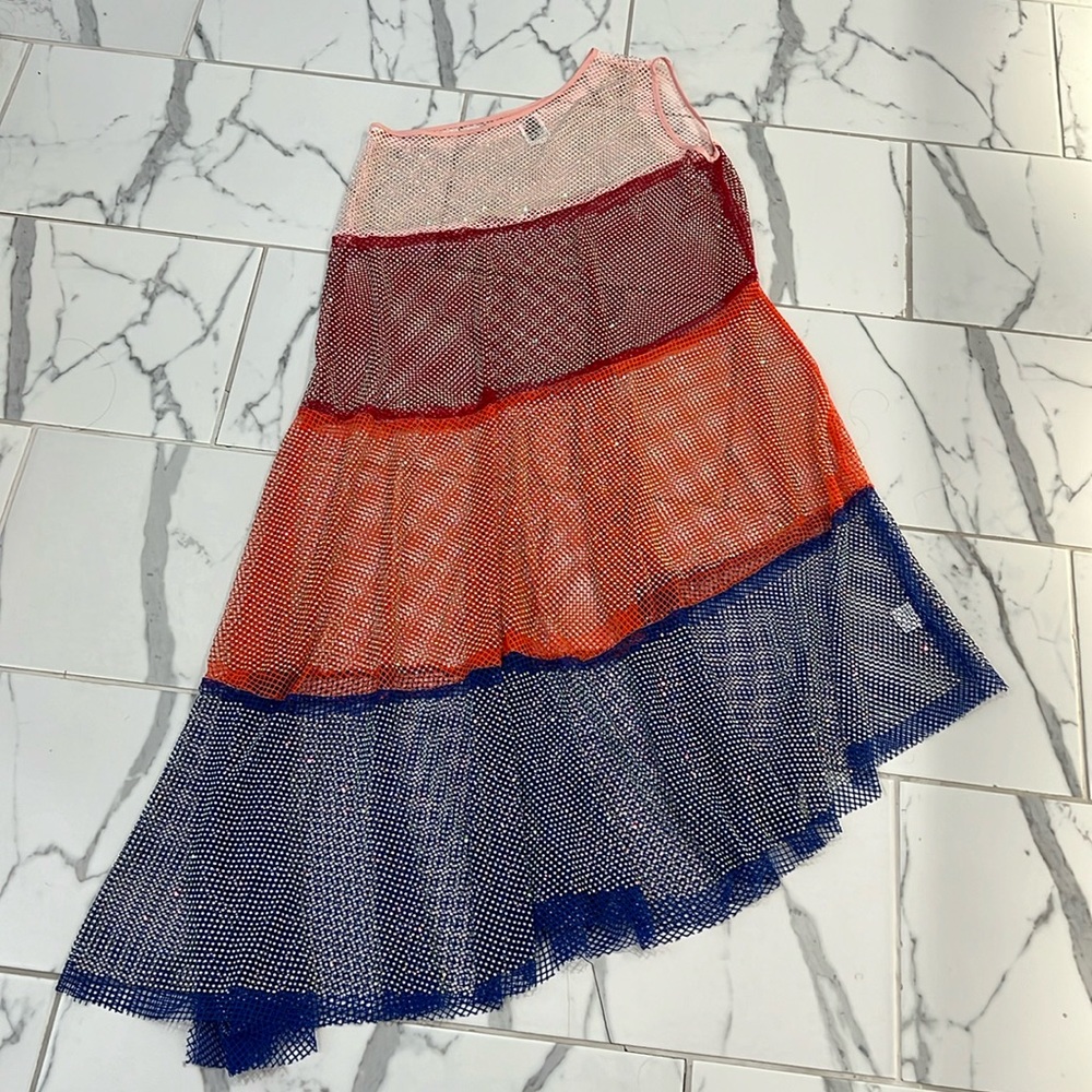 Queen of Sparkles beaded one shoulder swim coverup. Size medium.